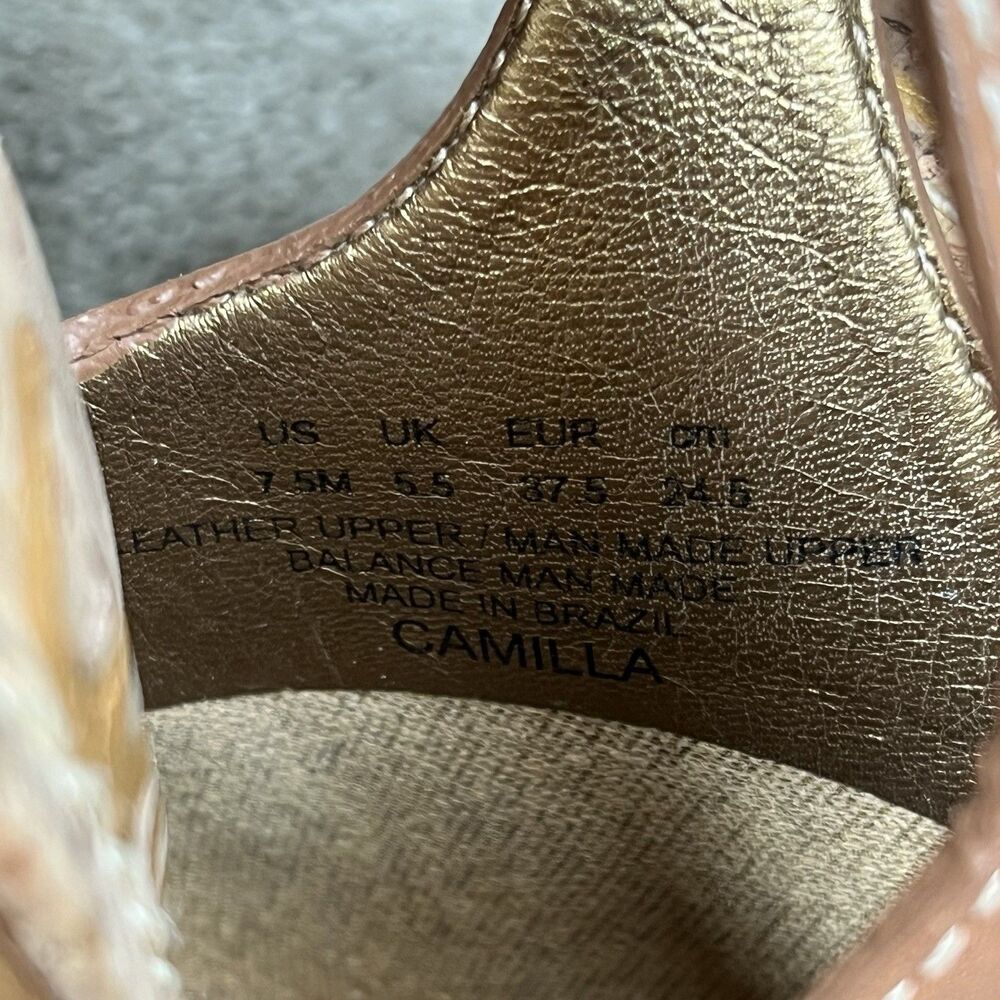 Sam Edelman Camilla Slingback Wedge Sandal Wo 7.5 Studded Brown Leather Platform - Picture 11 of 11